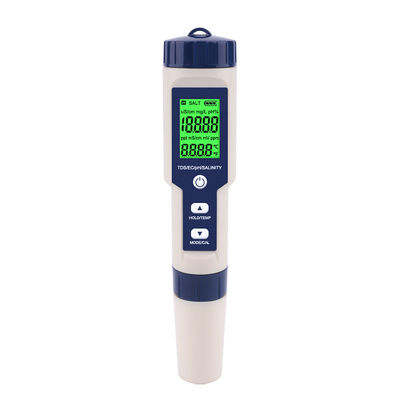 5 - in - 1 Wasserqualitätsprüfer - pH/TDS/EG/Salzgehalt/Tempometer für Zuhause, Aquarien und Labore