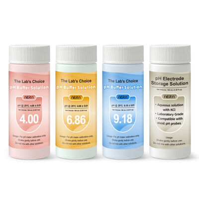 Laborqualität pH-Meter-Kalibrierungskit mit luftdichten, versiegelten, farbcodierten Bechern für eine genaue pH-Prüfung