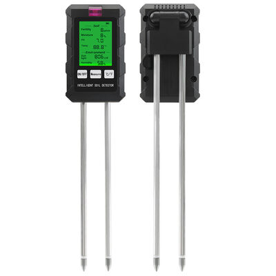 YiERYi 6-IN-1 Bodendetektor 3,5-9pH/0-99% Feuchtigkeit/0-3000μs/cm Fruchtbarkeit 90° Drehbildschirm