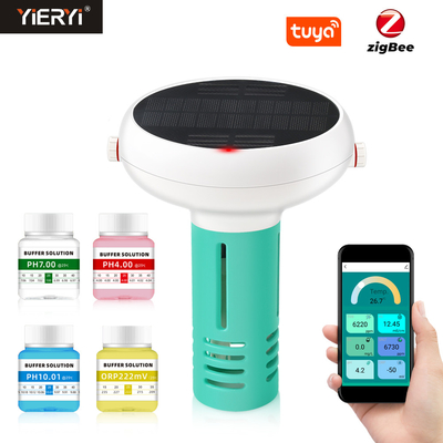 Tuya Zigbee Solarladung Schwimmbad Wasserqualitätsmonitor Chlormesser PH/ORP/EG/TDS/Salzgehalt