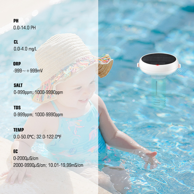 Tuya Zigbee Solarladung Schwimmbad Wasserqualitätsmonitor Chlormesser PH/ORP/EG/TDS/Salzgehalt