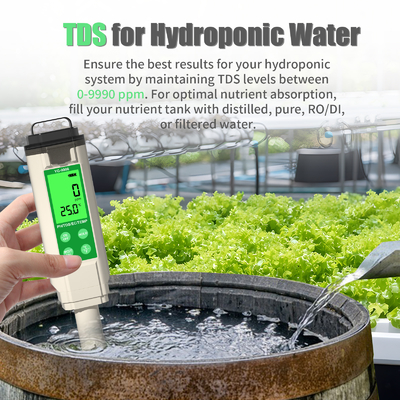 YiERYi YG-9908 4-in-1-Wasserqualitätsprüfer PH / TDS / EC / Temperatur Multifunktionsprüfstift mit hoher Genauigkeit