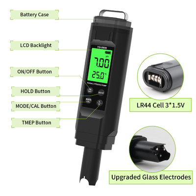 YIERYI YG-9909 Digital 5 in 1 Wasserqualitätsprüfer Hochpräzisions-PH-Tester für Bauernhof