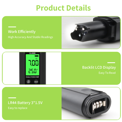 YIERYI YG-9909 Digital 5 in 1 Wasserqualitätsprüfer Hochpräzisions-PH-Tester für Bauernhof