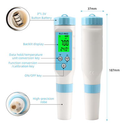 3-in-1-PH-Meter mit Bluetooth   Präzise EC- und Temperaturmessung für die Wasserqualität in Pools, Aquarien und Hydroponik