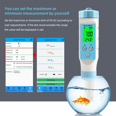 YierYi BLE-9902 3-in-1-digitale pH-Meter mit Bluetooth von Yieryi   Perfekt für die Prüfung von EC, Temperatur und pH in Pools, Aquarien und Hydroponiksystemen
