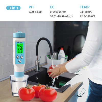 Yieryi BLE-9902 Bluetooth-PH-Meter ¢ Mehrfunktions-EC- und Temperaturmessgerät für Pools, Aquarien und hydroponische Wasserqualität