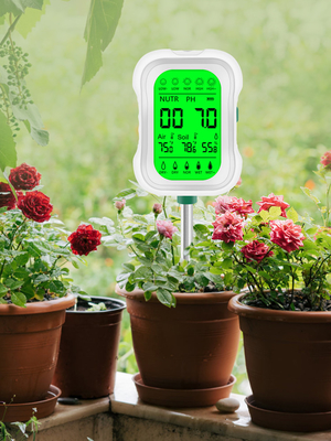 Yieryi 7-in-1-Bodenprüfer   Multifunktionale Bodenfeuchtigkeit, pH-Wert, Fruchtbarkeit, Temperatur, Licht, Feuchtigkeit und Umgebungstemperaturmessung für Gartenbau, Landwirtschaft und Gartenbau