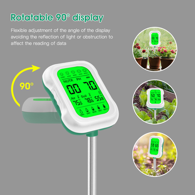 Yieryi 7-in-1-Bodenprüfer YY-1066L  professional Bodenprüfung für pH-Wert, Feuchtigkeit, Lichtintensität und Temperatur, Fruchtbarkeit, Luftfeuchtigkeit, Umgebungstemperatur
