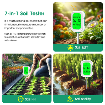 YY-1066L Yieryi 7-in-1-Bodenprüfer ¢ umfassendes Bodenprüfgerät für pH, Feuchtigkeit, Temperatur, Licht und mehr