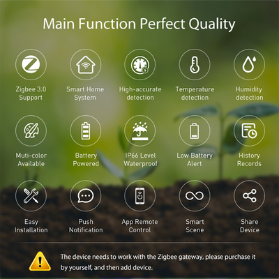 Smart ZigBee Soil Sensor Wireless Bodenfeuchtigkeit und Temperatur Detektor für Smart Home & Garten Automation