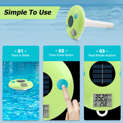 Hochgenaue Smart Solar Pool Monitor mit LCD-Display in hellgrün