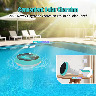 7 in 1 Smart Pool Monitor mit App   Solar / USB-betriebener Wasserqualitätsprüfer