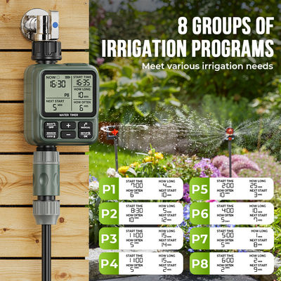 Gartensmart-Bewässerungs-Timer mit 8-Zonen-Programmierung mit LCD