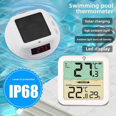 Smart Solar Schwimmbeckenthermometer mit RGB-Licht und drahtlosem Empfänger