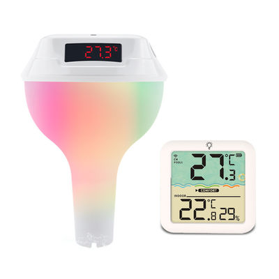 Smart Solar Schwimmbeckenthermometer mit RGB-Licht und drahtlosem Empfänger