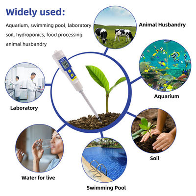 Boden-EC- und Temperaturprüfer - 2-in-1-wasserdichtes Meter mit 0,00 - 4,00 mS/cm-Bereich für Garten-, Hydroponik- und Innenpflanzen