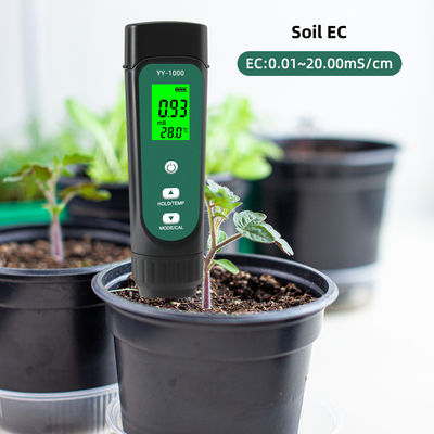 3-in-1-Bodenprüfgerät - EC (0,01-20,00 ms/cm), Feuchtigkeits- und Temperaturmesser für Garten und Hydroponik