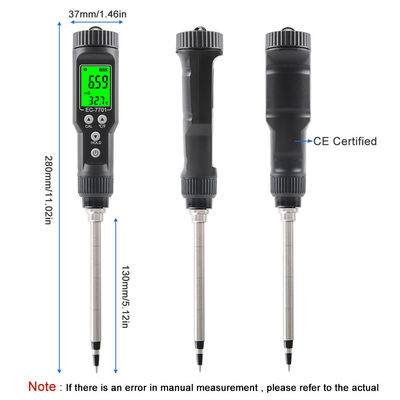 Wasserdichtes 2-in-1-Bodenprüfer. EC (0,00 - 10,00mS/cm) & Temperatur (-30°C - 80°C) Meter für Gartenarbeit und Landwirtschaft
