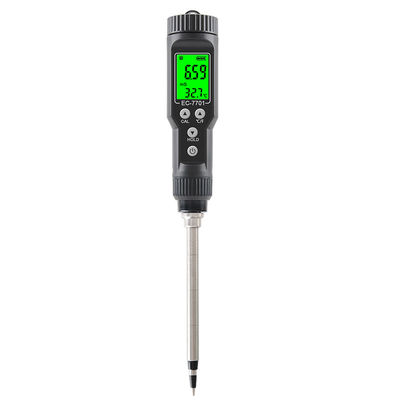 Wasserdichtes 2-in-1-Bodenprüfer. EC (0,00 - 10,00mS/cm) & Temperatur (-30°C - 80°C) Meter für Gartenarbeit und Landwirtschaft