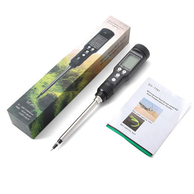 Wasserdichtes 2-in-1-Bodenprüfer. EC (0,00 - 10,00mS/cm) & Temperatur (-30°C - 80°C) Meter für Gartenarbeit und Landwirtschaft