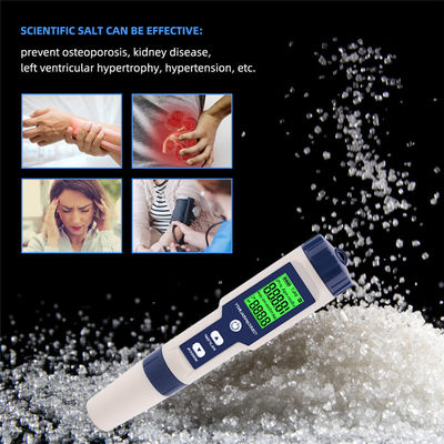 5 - in - 1 Wasserqualitätsprüfer - pH/TDS/EG/Salzgehalt/Tempometer für Zuhause, Aquarien und Labore