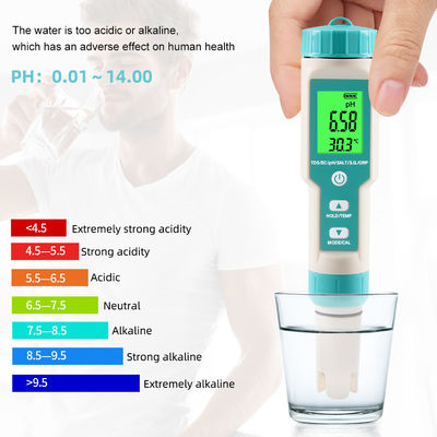 7 - In - 1 Wasserqualitätsprüfer EC/Salzgehalt/TDS/Temp/pH/ORP/S.G. Meter für Aquakultur zu Hause