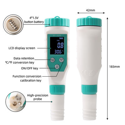 7-in-1 Wasserqualitätsprüfer - FAC/pH/ORP/Salinität/TDS/EC/Temperaturmessgerät für Aquakultur, Haushalt & Labor