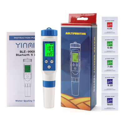 Smart 5 in 1 Bluetooth-Wasserqualitätsprüfer - pH/TDS/EC/Salz/Tempometer für Zuhause, Aquakultur und Hydrokultur