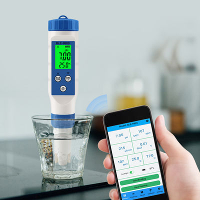 Smart 5 in 1 Bluetooth-Wasserqualitätsprüfer - pH/TDS/EC/Salz/Tempometer für Zuhause, Aquakultur und Hydrokultur