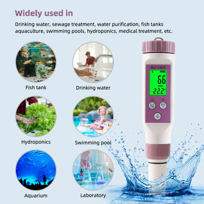 Smart 7-in-1-Bluetooth-Wasserqualitätsprüfer - pH/EC/TDS/ORP/Salz/S.G/Temp Meter für Zuhause, Labor und Aquakultur