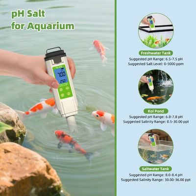 7-in-1-Wasserprüfer PH / TDS / EC / ORP / S.G / Salz / Temperaturmesser für Hauspool-Labormessungen