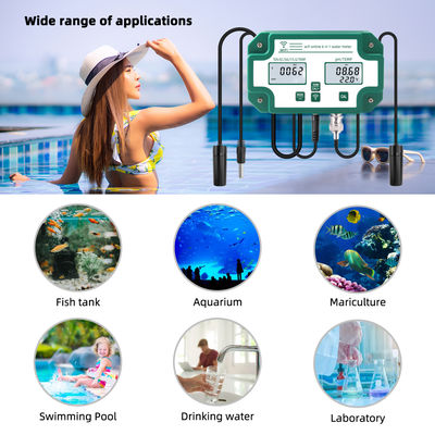 Wifi-fähiger 6 in 1 Wasserqualität Tester Fernbedienung PH / TDS / EC / Salz / S.G / Temp Für Aquarium Pool Lab
