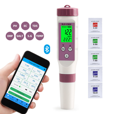 Digitale Wasserqualitätsmessgeräte mit 6 in 1, pH/EG/TDS/ORP/Salz/Temperatur Trinkwasserprüfer