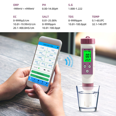 Digitale Wasserqualitätsmessgeräte mit 6 in 1, pH/EG/TDS/ORP/Salz/Temperatur Trinkwasserprüfer