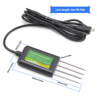 Smart 8-in-1 Boden NPK EC PH Temperatur Feuchtigkeitssensor USB Multi-Parameter-Analysator für Präzisionslandwirtschaft