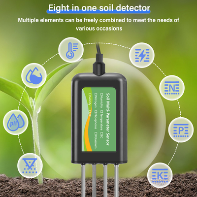 Smart 8-in-1 Boden NPK EC PH Temperatur Feuchtigkeitssensor USB Multi-Parameter-Analysator für Präzisionslandwirtschaft