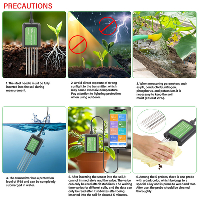 7-in-1 USB Bodensensor Bodentester Landwirtschaft Boden EC PH NPK Nährstoffmessgerät für Android