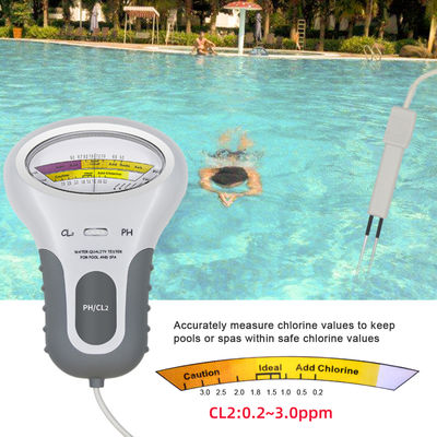 CL2 Tester 2 in 1 Wasserqualität PH & Chlor PC-102 - Wasserqualitäts-Testgerät für Schwimmbäder & Aquarien