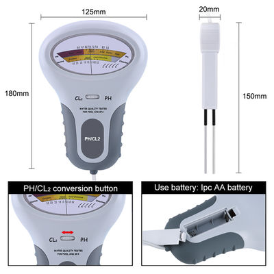 CL2 Tester 2 in 1 Wasserqualität PH & Chlor PC-102 - Wasserqualitäts-Testgerät für Schwimmbäder & Aquarien