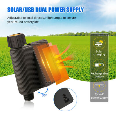 Solarbetriebenes intelligentes Bewässerungssystem mit Tuya Smart Control und IP65 wasserdichtem Bodenfeuchtigkeitssensor-Kit