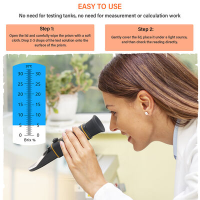 Yieryi Dual-Scale Brix 0-32% & SG 1.000-1.120 Refraktometer mit ATC und hochwertigem optischem Glasprisma für Bierbrauen und Weinbereitung