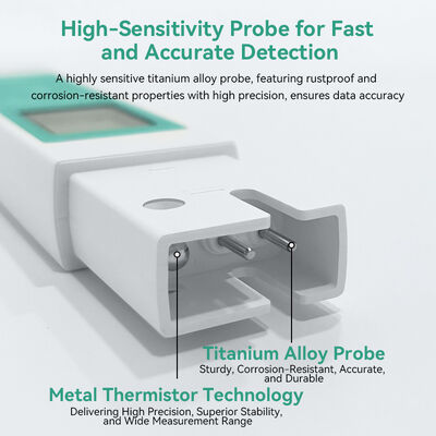 High Precision Durable Titanium Alloy Probe Water TDS Meter with 0-9999 ppm TDS Range and Multiparameter pH Measurement