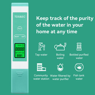High Precision Durable Titanium Alloy Probe Water TDS Meter with 0-9999 ppm TDS Range and Multiparameter pH Measurement