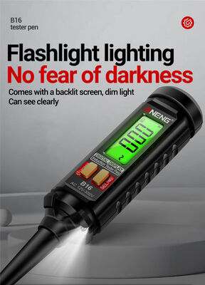 Digitale Anzeige-Kontaktfreie Spannungsmelder mit 12V bis 300V-Bereich, LCD-Bildschirm und Schall-/Licht-Alarm