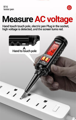 Digitale Anzeige-Kontaktfreie Spannungsmelder mit 12V bis 300V-Bereich, LCD-Bildschirm und Schall-/Licht-Alarm
