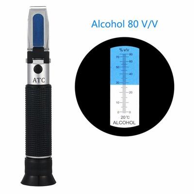 Handheld Refractometer with 0-80% Brix Range and ATC for Accurate Alcohol and Sugar Measurement