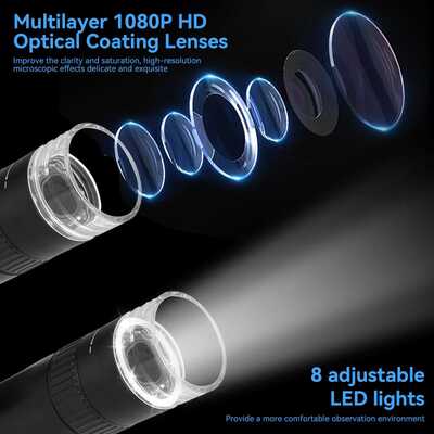 50X-1000X tragbares digitales Mikroskop mit 2" IPS-Bildschirm und 8 verstellbaren LEDs für hochauflösende Beobachtung