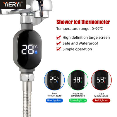 YIERYI Smart Shower Thermometer mit LED-Digitaldisplay und farbcodierten Temperaturwarnungen für die Sicherheit im Bad