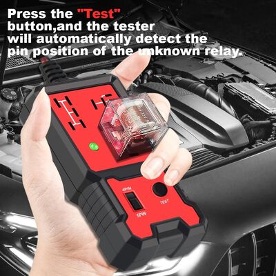 12V DC Automotive Relay Tester with 4-Pin/5-Pin Automatic Detection and LED Indicator for Car Circuit Diagnosis